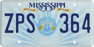 MS license plate ZPS364