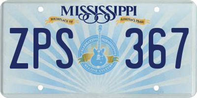 MS license plate ZPS367