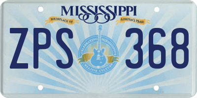 MS license plate ZPS368