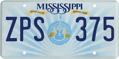 MS license plate ZPS375