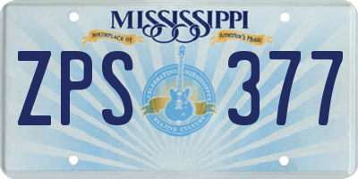 MS license plate ZPS377