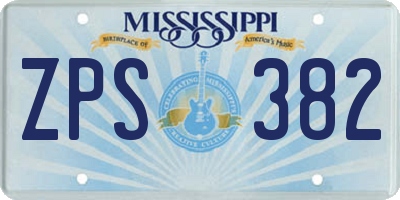MS license plate ZPS382