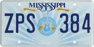 MS license plate ZPS384