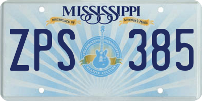 MS license plate ZPS385