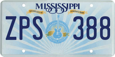 MS license plate ZPS388