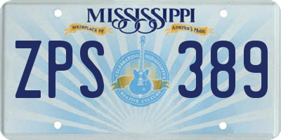 MS license plate ZPS389