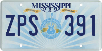 MS license plate ZPS391