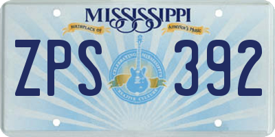 MS license plate ZPS392