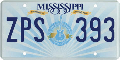 MS license plate ZPS393