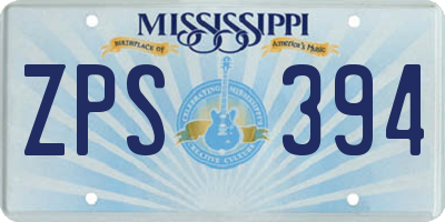 MS license plate ZPS394