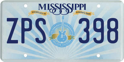 MS license plate ZPS398