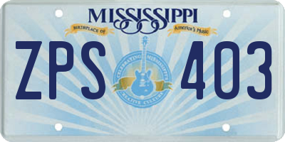 MS license plate ZPS403
