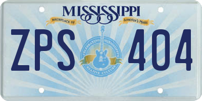 MS license plate ZPS404