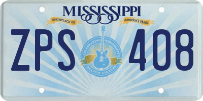 MS license plate ZPS408