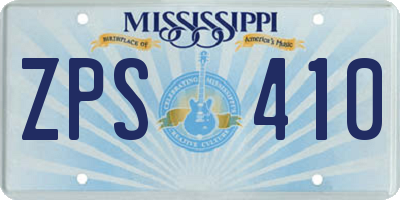 MS license plate ZPS410