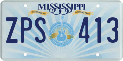 MS license plate ZPS413