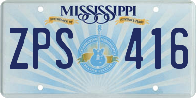 MS license plate ZPS416