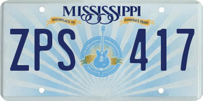 MS license plate ZPS417