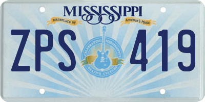 MS license plate ZPS419