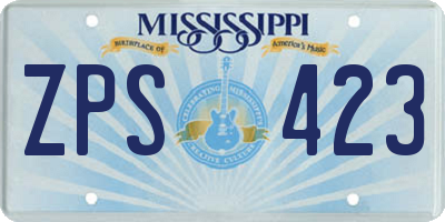 MS license plate ZPS423