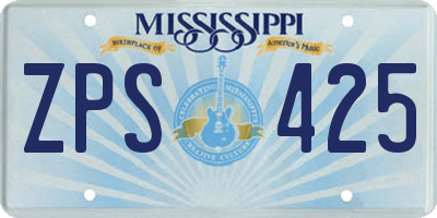 MS license plate ZPS425