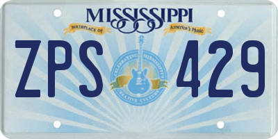 MS license plate ZPS429