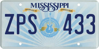 MS license plate ZPS433