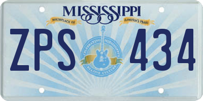 MS license plate ZPS434