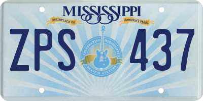 MS license plate ZPS437