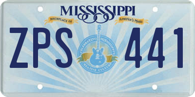 MS license plate ZPS441