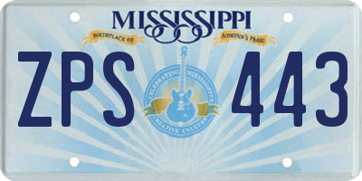 MS license plate ZPS443