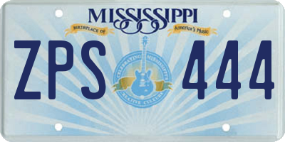 MS license plate ZPS444