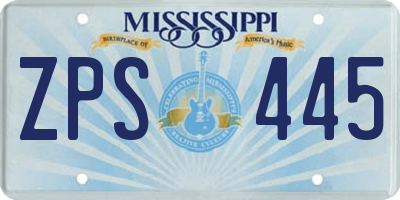 MS license plate ZPS445