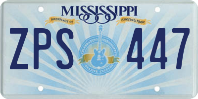 MS license plate ZPS447