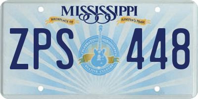 MS license plate ZPS448