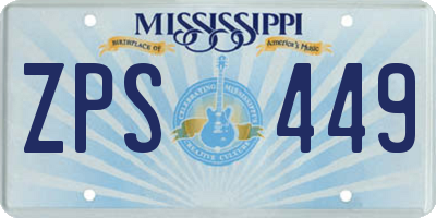 MS license plate ZPS449