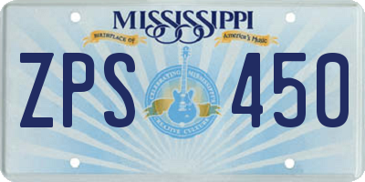 MS license plate ZPS450