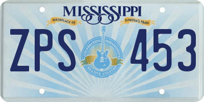MS license plate ZPS453
