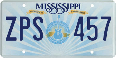 MS license plate ZPS457