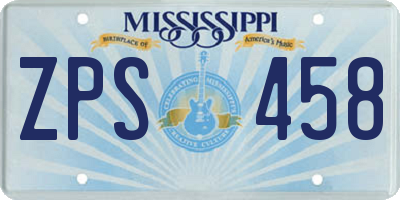 MS license plate ZPS458