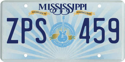 MS license plate ZPS459