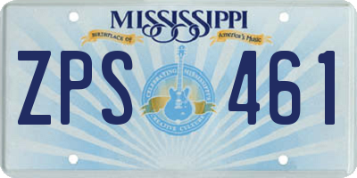 MS license plate ZPS461