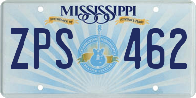 MS license plate ZPS462