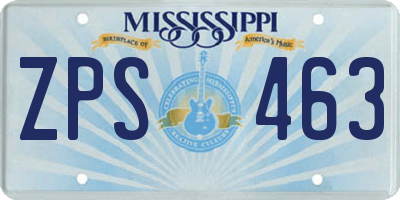 MS license plate ZPS463
