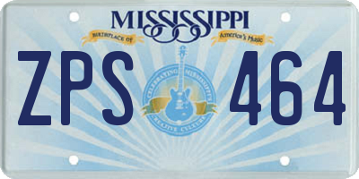 MS license plate ZPS464