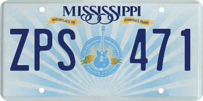 MS license plate ZPS471