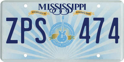 MS license plate ZPS474