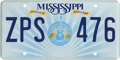 MS license plate ZPS476