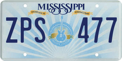 MS license plate ZPS477