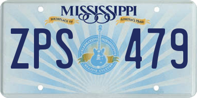 MS license plate ZPS479